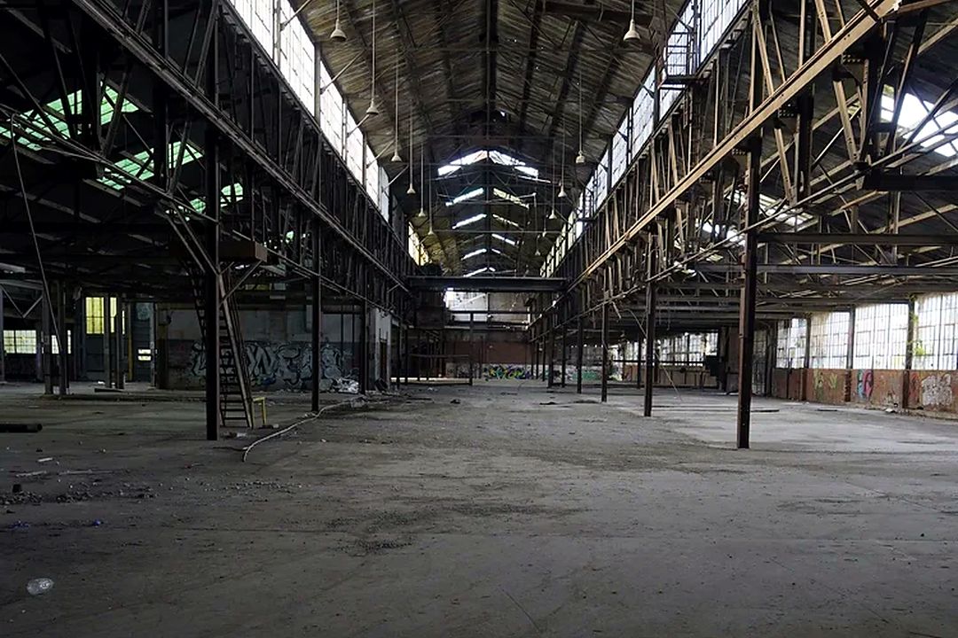 A vacant industrial building in disrepair, typical of an end-of-lease dilapidations assessment